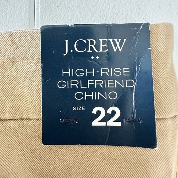 J Crew High Rise Girlfriend Chino Pant Women 22 Khaki Casual Minimalist Neutral - Picture 11 of 13